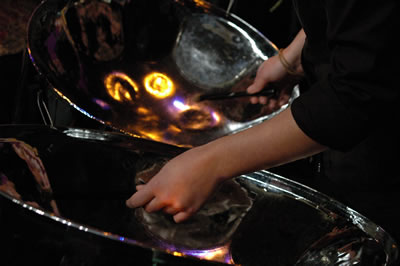 steel drum mallets hands